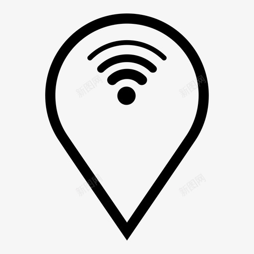 wifi集线器连接地图图标svg_新图网 https://ixintu.com pin wifi点 wifi集线器 信号 地图 连接