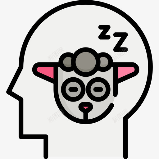 失眠心理学3线性颜色图标svg_新图网 https://ixintu.com 失眠 心理学3 线性颜色