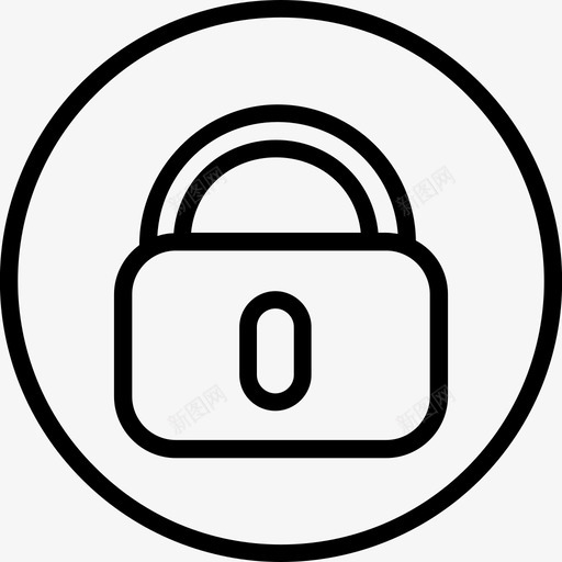 锁定圆形金属丝图标svg_新图网 https://ixintu.com 圆形 通用圆形组件 金属丝 锁定