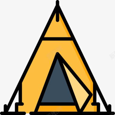 帐篷音乐节23线性颜色图标图标