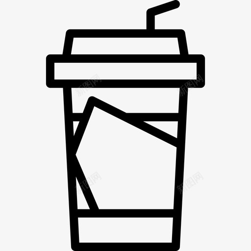 冰咖啡咖啡16线性图标svg_新图网 https://ixintu.com 冰咖啡 咖啡16 线性