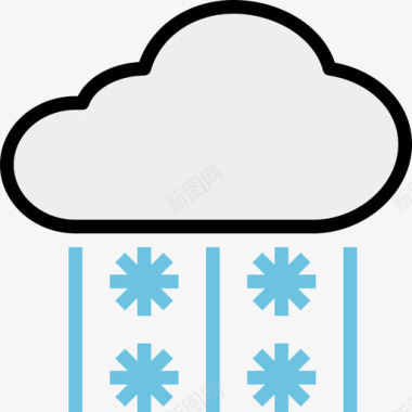 雨夹雪天气135线形颜色图标图标