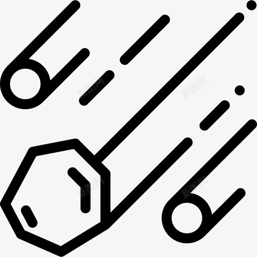 陨石空间76线状图标svg_新图网 https://ixintu.com 空间76 线状 陨石