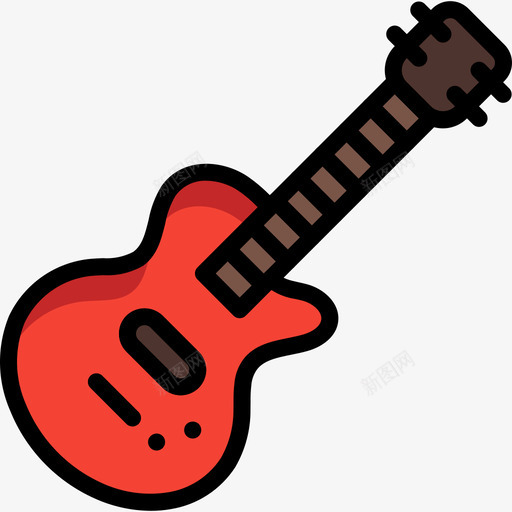 电吉他音乐25线性颜色图标svg_新图网 https://ixintu.com 电吉他 线性颜色 音乐25