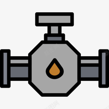 管道石油工业3线颜色图标图标