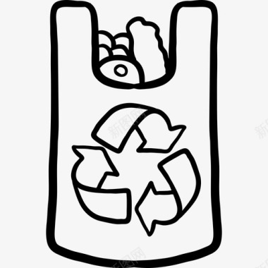 回收袋生态47黑色图标图标