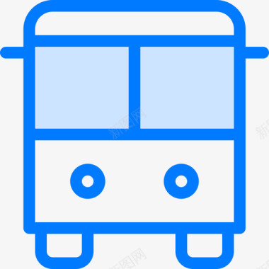 公共汽车7号车厢蓝色图标图标