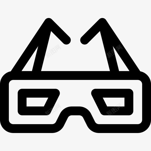 3d眼镜媒体技术2线性图标svg_新图网 https://ixintu.com 3d眼镜 媒体技术2 线性