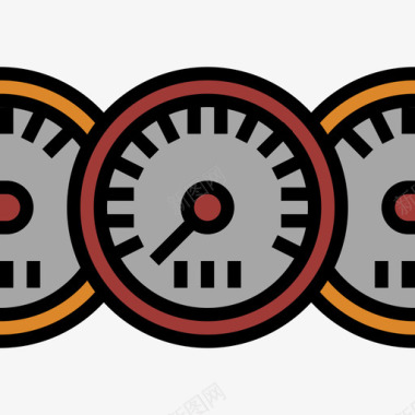 车速表汽车服务18线性颜色图标图标