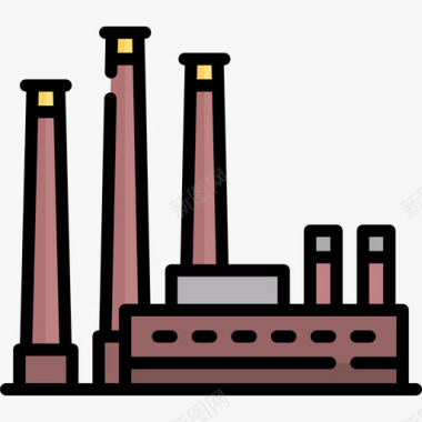 工厂工业31线颜色图标图标