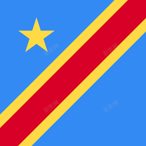 刚果民主共和国方形国家简单旗帜图标svg_新图网 https://ixintu.com 刚果民主共和国 方形国家简单旗帜