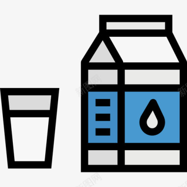 牛奶健康9线性颜色图标图标