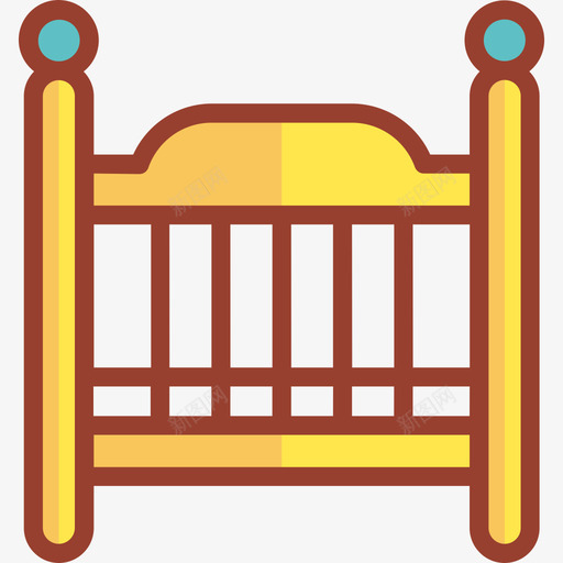 婴儿床婴儿42线性颜色图标svg_新图网 https://ixintu.com 婴儿42 婴儿床 线性颜色
