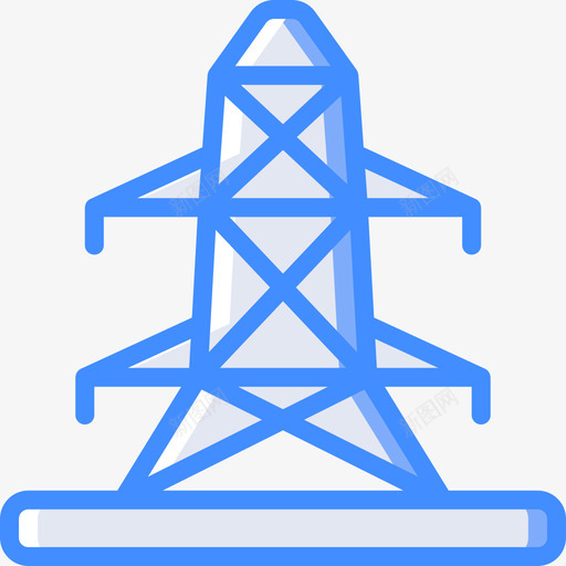 电塔电力和能源6蓝色图标svg_新图网 https://ixintu.com 电力和能源6 电塔 蓝色