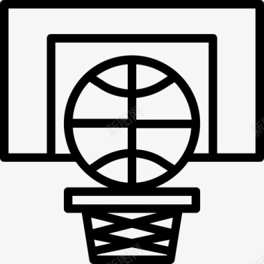 篮球运动器材10直线型图标图标