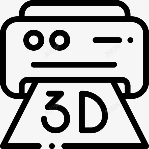 3d打印机3d打印23线性图标svg_新图网 https://ixintu.com 3d打印23 3d打印机 线性