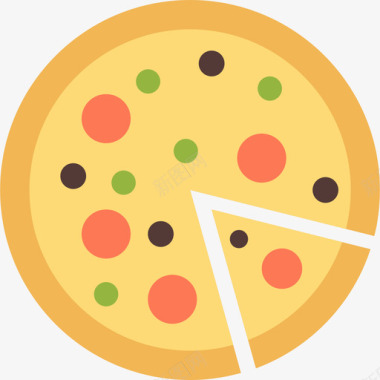披萨旅行38扁平图标图标