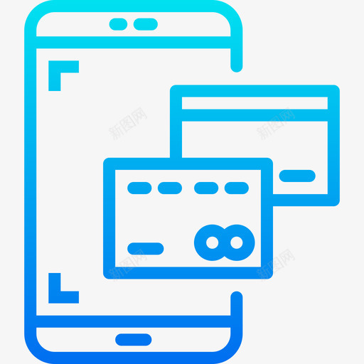 信用卡智能手机应用程序3渐变图标svg_新图网 https://ixintu.com 信用卡 智能手机应用程序3 渐变