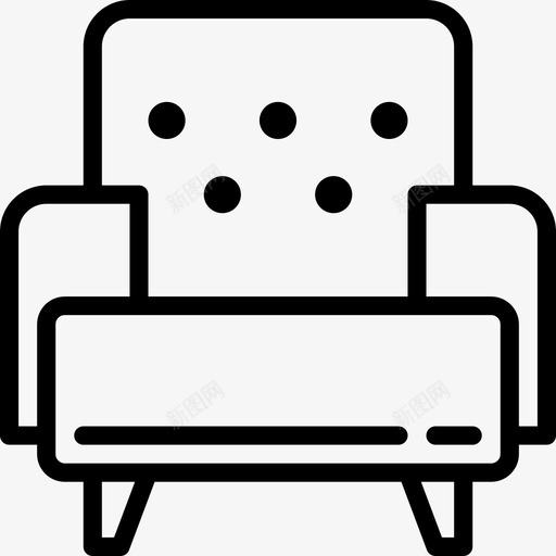 扶手椅家具和家用13线性图标svg_新图网 https://ixintu.com 家具和家用13 扶手椅 线性