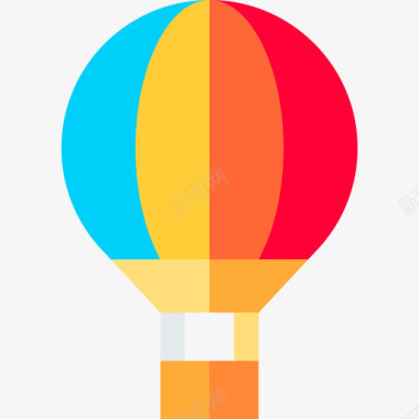 热气球航空13扁平图标图标