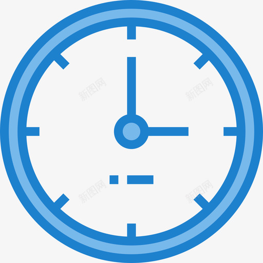 时钟办公工具5蓝色图标svg_新图网 https://ixintu.com 办公工具5 时钟 蓝色
