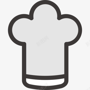 厨师帽厨房38线性颜色图标图标