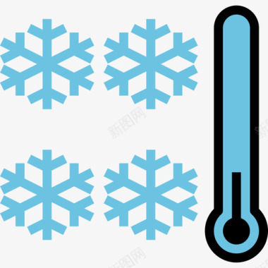 寒冷天气135线性颜色图标图标