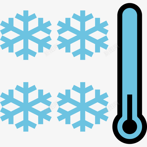 寒冷天气135线性颜色图标svg_新图网 https://ixintu.com 天气135 寒冷 线性颜色