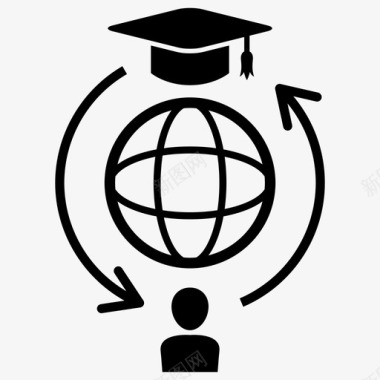 全球教育证书文凭图标图标