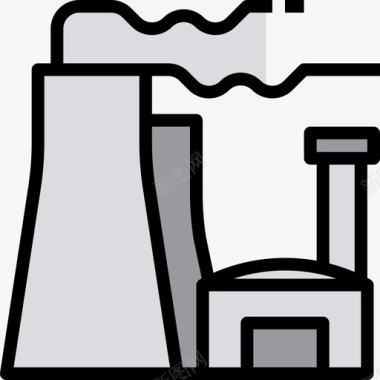 核电站制造8线性颜色图标图标