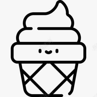 冰淇淋33号春直线型图标图标