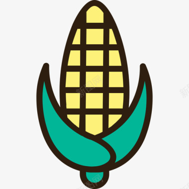 玉米蔬菜5线颜色图标图标