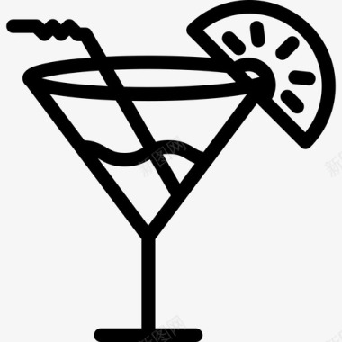 鸡尾酒28号酒吧直线型图标图标