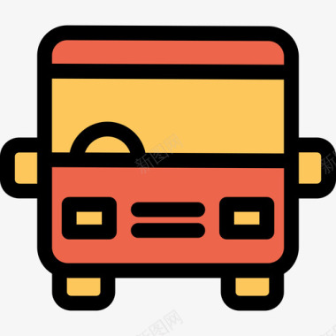 公共汽车汽车6线颜色橙色图标图标