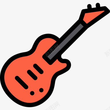 电吉他乐器4线颜色图标图标