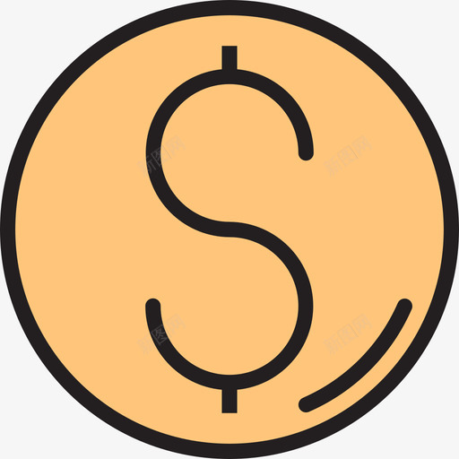 硬币必需品营销线性颜色图标svg_新图网 https://ixintu.com 必需品营销 硬币 线性颜色