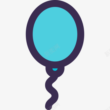 气球生日47直线颜色蓝色图标图标