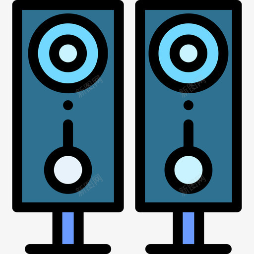 扬声器计算机组件4线性颜色图标svg_新图网 https://ixintu.com 扬声器 线性颜色 计算机组件4