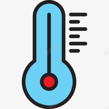 温度计保健3线性颜色图标图标