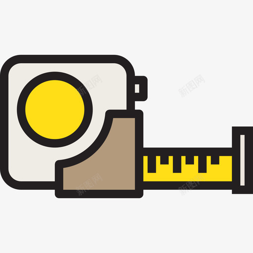 65号结构线型彩色卷尺图标svg_新图网 https://ixintu.com 65号结构线型彩色卷尺