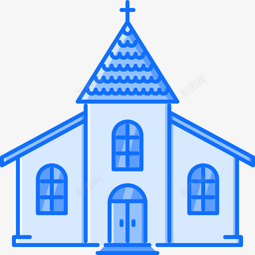教堂城市27蓝色图标svg_新图网 https://ixintu.com 城市27 教堂 蓝色