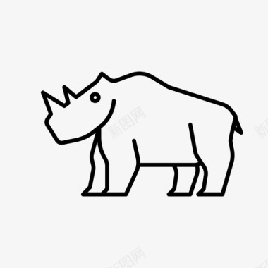 犀牛动物角图标图标