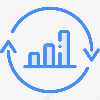 柱状图社会营销蓝色图标图标