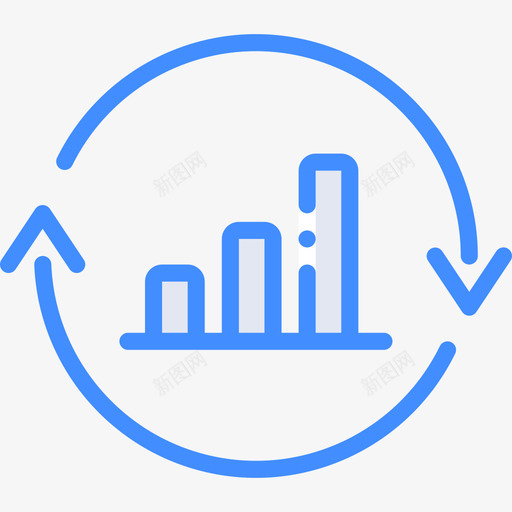 柱状图社会营销蓝色图标svg_新图网 https://ixintu.com 柱状图 社会营销 蓝色