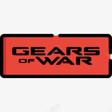 战争齿轮电子游戏logo2线性颜色图标图标
