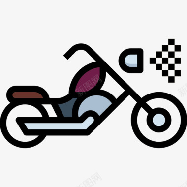 摩托车交通58线颜色图标图标