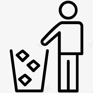 垃圾垃圾箱垃圾处理图标图标