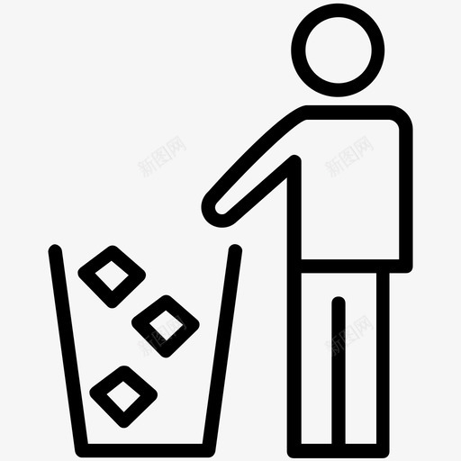 垃圾垃圾箱垃圾处理图标svg_新图网 https://ixintu.com 垃圾 垃圾处理 垃圾箱 机场区域和物品