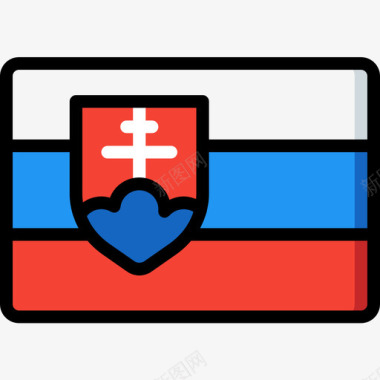 斯洛伐克国旗10线颜色图标图标