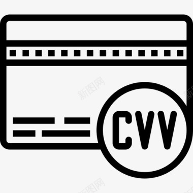 Cvv购物和电子商务3线性图标图标